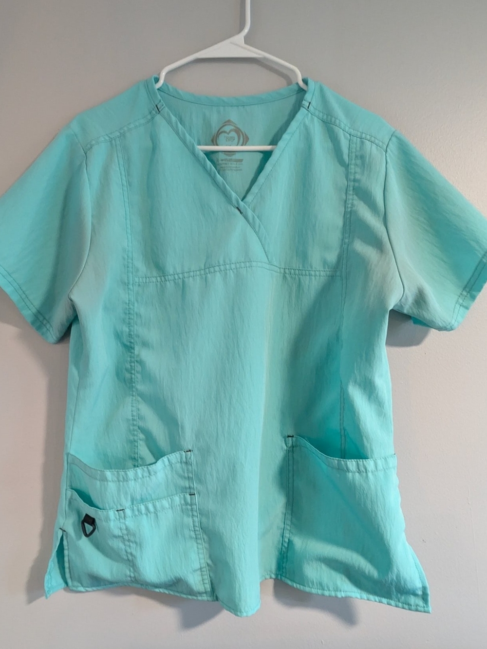 Women's V-Neck Medical Scrub Top in Aqua